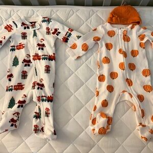 Carter's Festive Santa and Pumpkin Footies